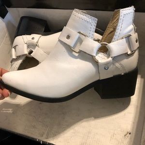 Steven by Steve Madden white leather bootie